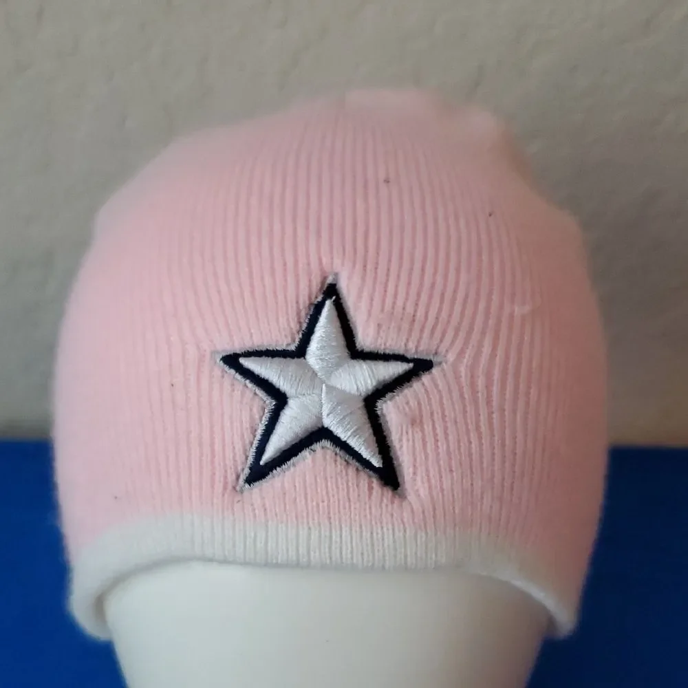 Dallas Cowboys Kids Beanie Pink White Star Logo Knit Winter Hat Youth Girl